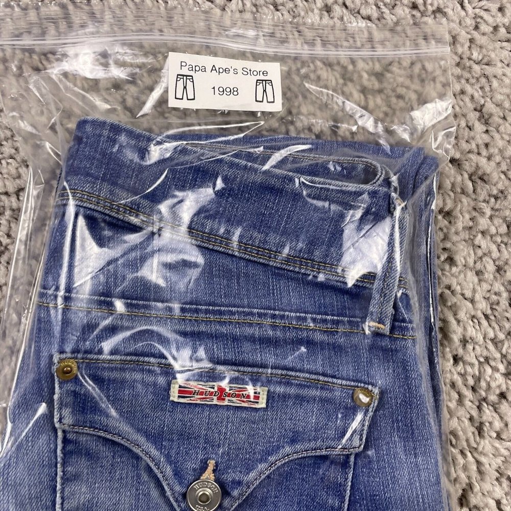 Hudson Collin Flap Skinny Jeans Women's 25 Low Rise Medium Wash Denim 2-Button - Picture 16 of 16